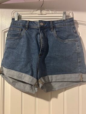 Cotton On Blue Rolled Hem Denim Shorts